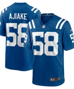 Men's Indianapolis Colts Austin Ajiake Royal Game Jersey JS9936 nicesnker