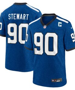 Men's Indianapolis Colts Grover Stewart Royal Indiana Nights Alternate Game Jersey JS7331 nicesnker