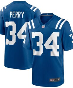 Men's Indianapolis Colts Joe Perry Royal Game Retired Player Jersey JS5261 nicesnker