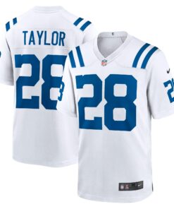 Men's Indianapolis Colts Jonathan Taylor White Player Game Jersey JS5737 nicesnker