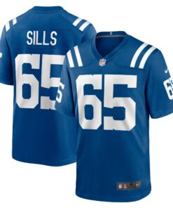 Men's Indianapolis Colts Josh Sills Royal Team Game Jersey JS2245 nicesnker