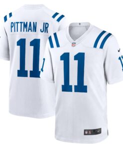 Men's Indianapolis Colts Michael Pittman Jr. White Game Jersey JS4420 nicesnker