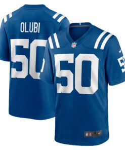 Men's Indianapolis Colts Segun Olubi Royal Game Player Jersey JS3785 nicesnker