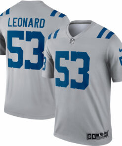 Men's Indianapolis Colts Shaquille Leonard Gray Inverted Legend Player Performance Top JS1285 nicesnker