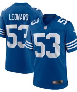Men's Indianapolis Colts Shaquille Leonard Royal Alternate Game Jersey JS1483 nicesnker