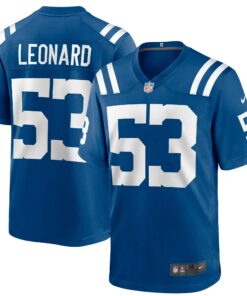 Men's Indianapolis Colts Shaquille Leonard Royal Game Jersey JS1558 nicesnker