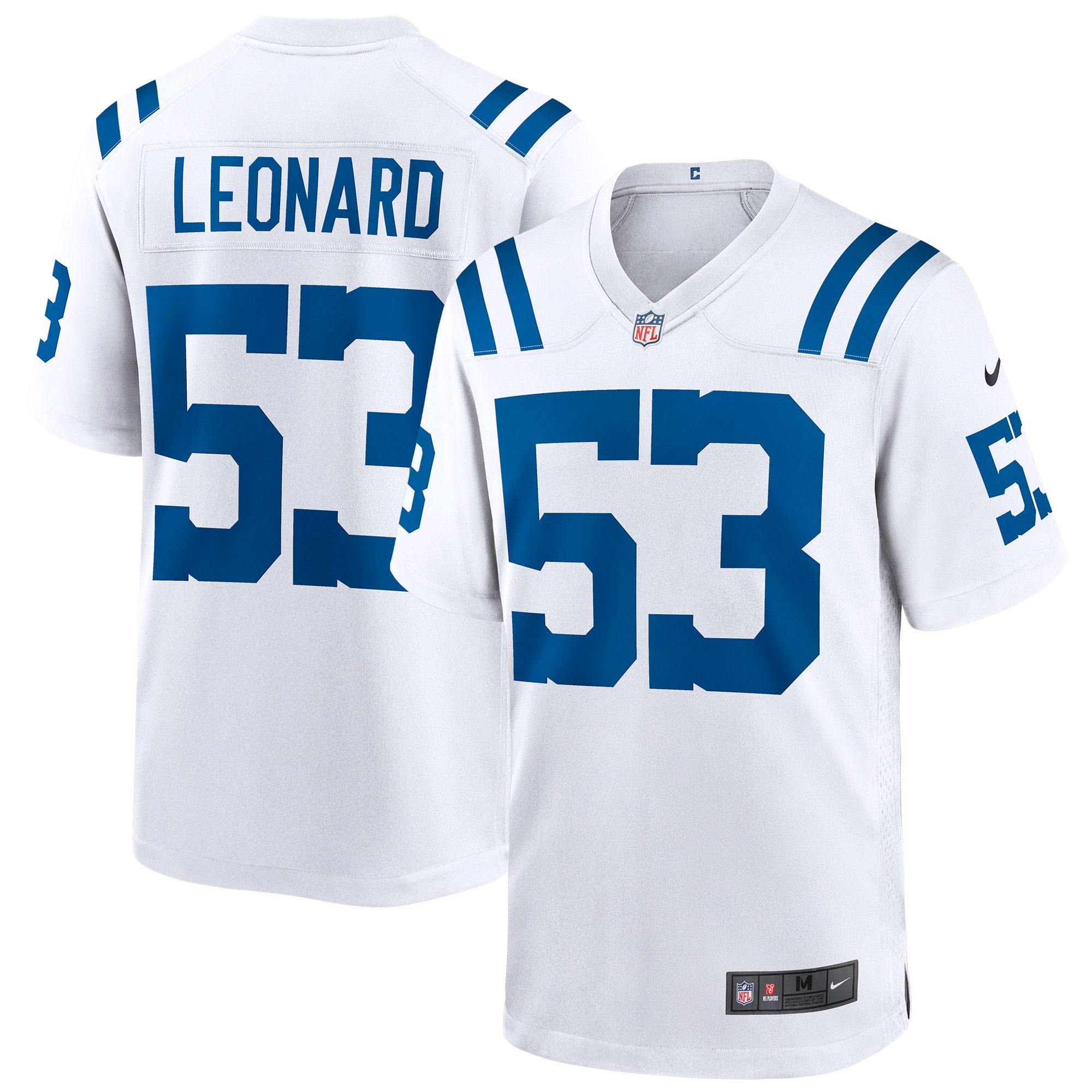 Men's Indianapolis Colts Shaquille Leonard White Game Player Jersey JS8553 nicesnker
