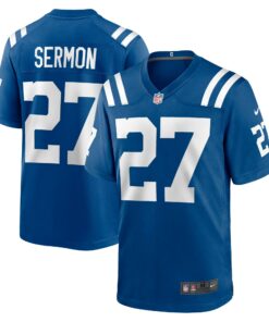 Men's Indianapolis Colts Trey Sermon Royal Game Jersey JS9412 nicesnker