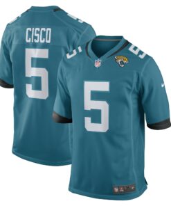 Men's Jacksonville Jaguars Andre Cisco Teal Game Player Jersey JS1137 nicesnker