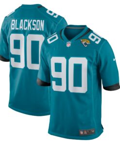 Men's Jacksonville Jaguars Angelo Blackson Teal Team Game Jersey JS7676 nicesnker