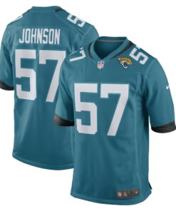 Men's Jacksonville Jaguars Caleb Johnson Teal Game Player Jersey JS8427 nicesnker