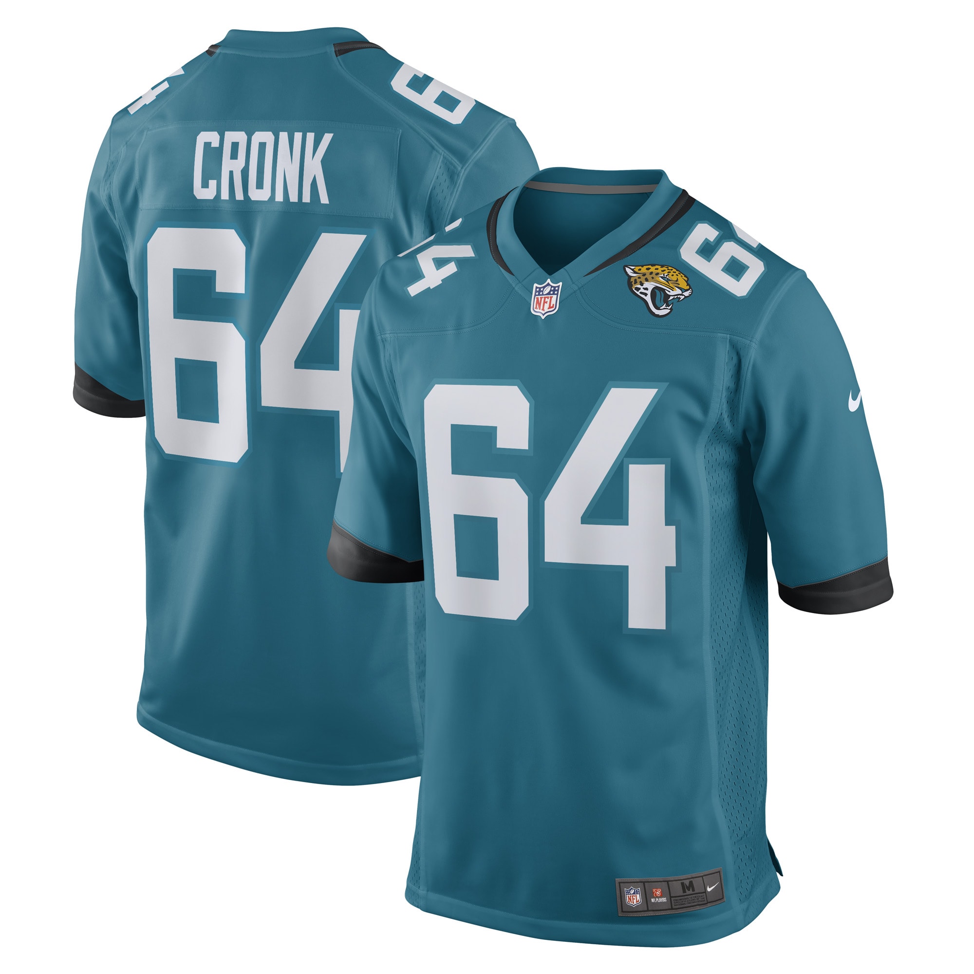 Men's Jacksonville Jaguars Coy Cronk Teal Game Player Jersey JS1904 nicesnker