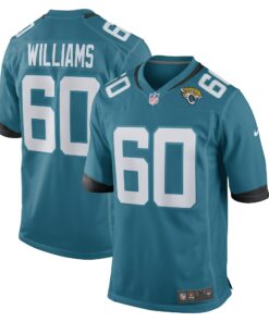 Men's Jacksonville Jaguars Darryl Williams Teal Game Player Jersey JS6050 nicesnker