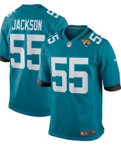 Men's Jacksonville Jaguars Dequan Jackson Teal Game Jersey JS5214 nicesnker