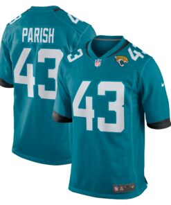 Men's Jacksonville Jaguars Derek Parish Teal Game Jersey JS2616 nicesnker