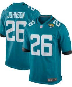 Men's Jacksonville Jaguars D'Ernest Johnson Teal Game Jersey JS8273 nicesnker