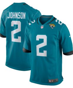 Men's Jacksonville Jaguars D'Ernest Johnson Teal Team Game Jersey JS7525 nicesnker
