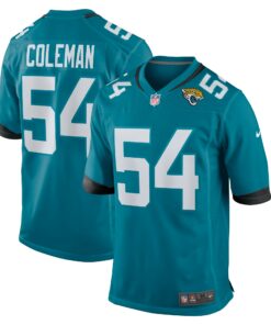 Men's Jacksonville Jaguars DJ Coleman Teal Game Jersey JS4595 nicesnker