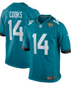 Men's Jacksonville Jaguars Elijah Cooks Teal Team Game Jersey JS9401 nicesnker