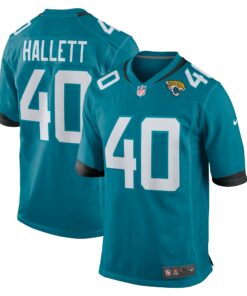 Men's Jacksonville Jaguars Erick Hallett Teal Game Jersey JS3941 nicesnker