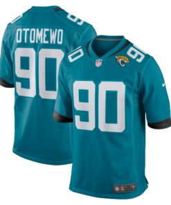 Men's Jacksonville Jaguars Esezi Otomewo Teal Team Game Jersey JS1665 nicesnker