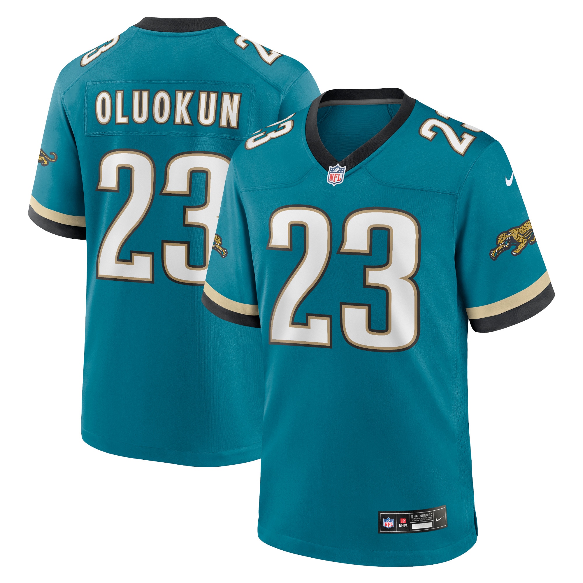 Men's Jacksonville Jaguars Foye Oluokun Teal Prowler Throwback Player Game Jersey JS1186 nicesnker