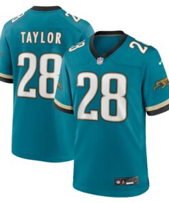 Men's Jacksonville Jaguars Fred Taylor Teal Prowler Throwback Retired Player Game Jersey JS9586 nicesnker