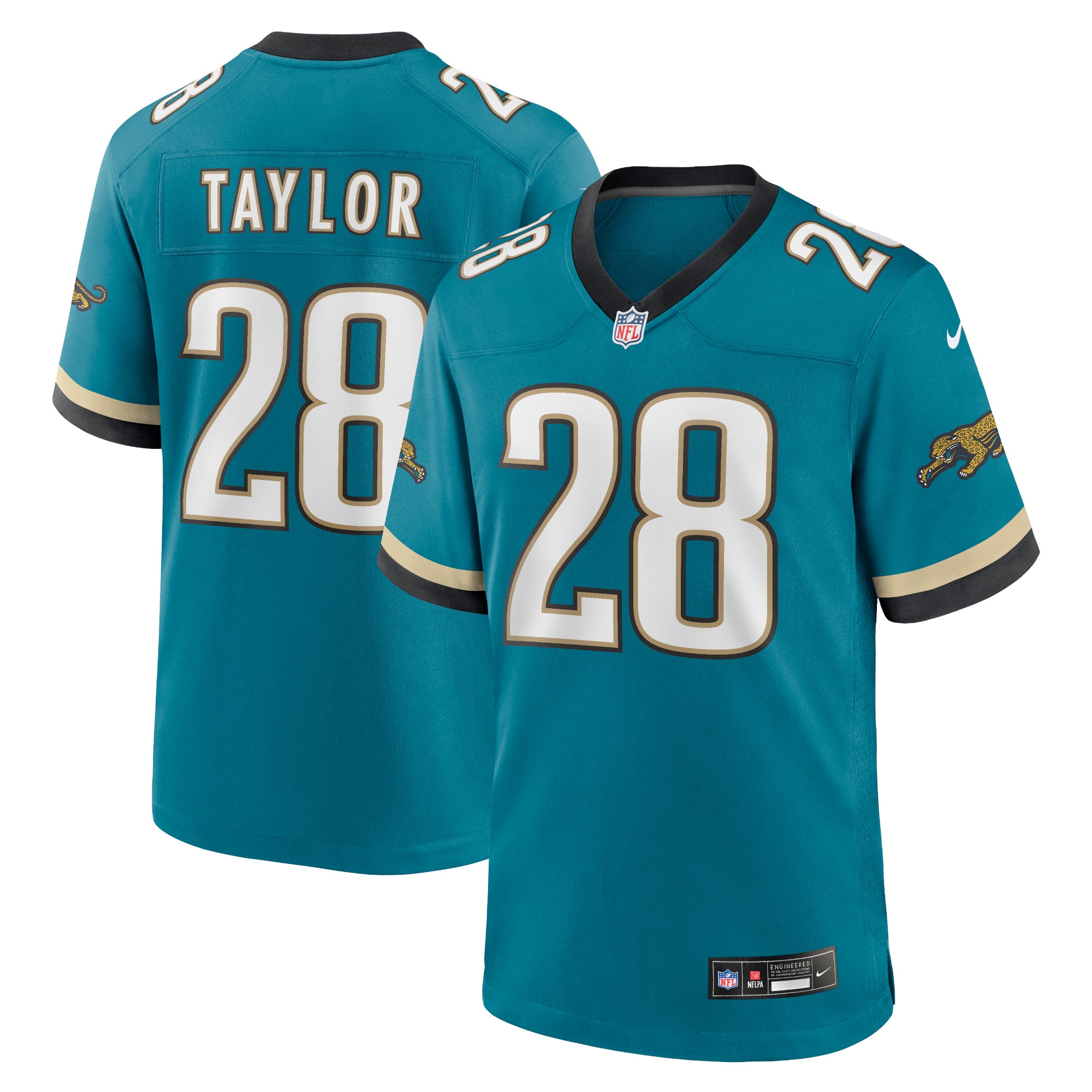 Men's Jacksonville Jaguars Fred Taylor Teal Prowler Throwback Retired Player Game Jersey JS9586 nicesnker