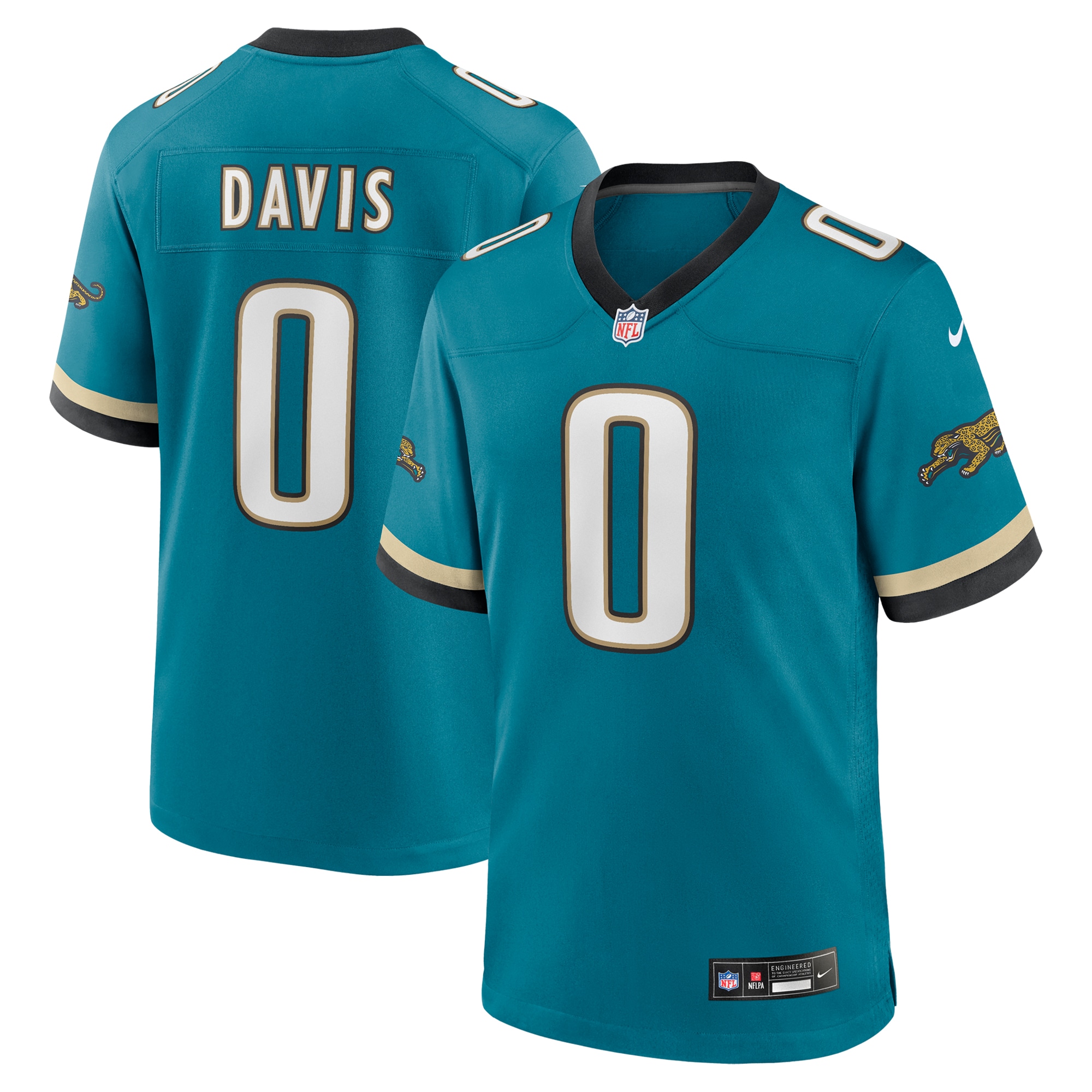 Men's Jacksonville Jaguars Gabe Davis Teal Prowler Throwback Player Game Jersey JS9959 nicesnker