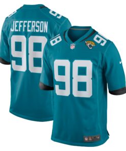 Men's Jacksonville Jaguars Jefferson Teal Team Game Jersey JS5285 nicesnker