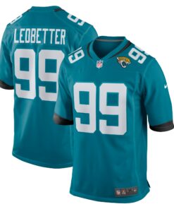 Men's Jacksonville Jaguars Jeremiah Ledbetter Teal Home Game Player Jersey JS5352 nicesnker