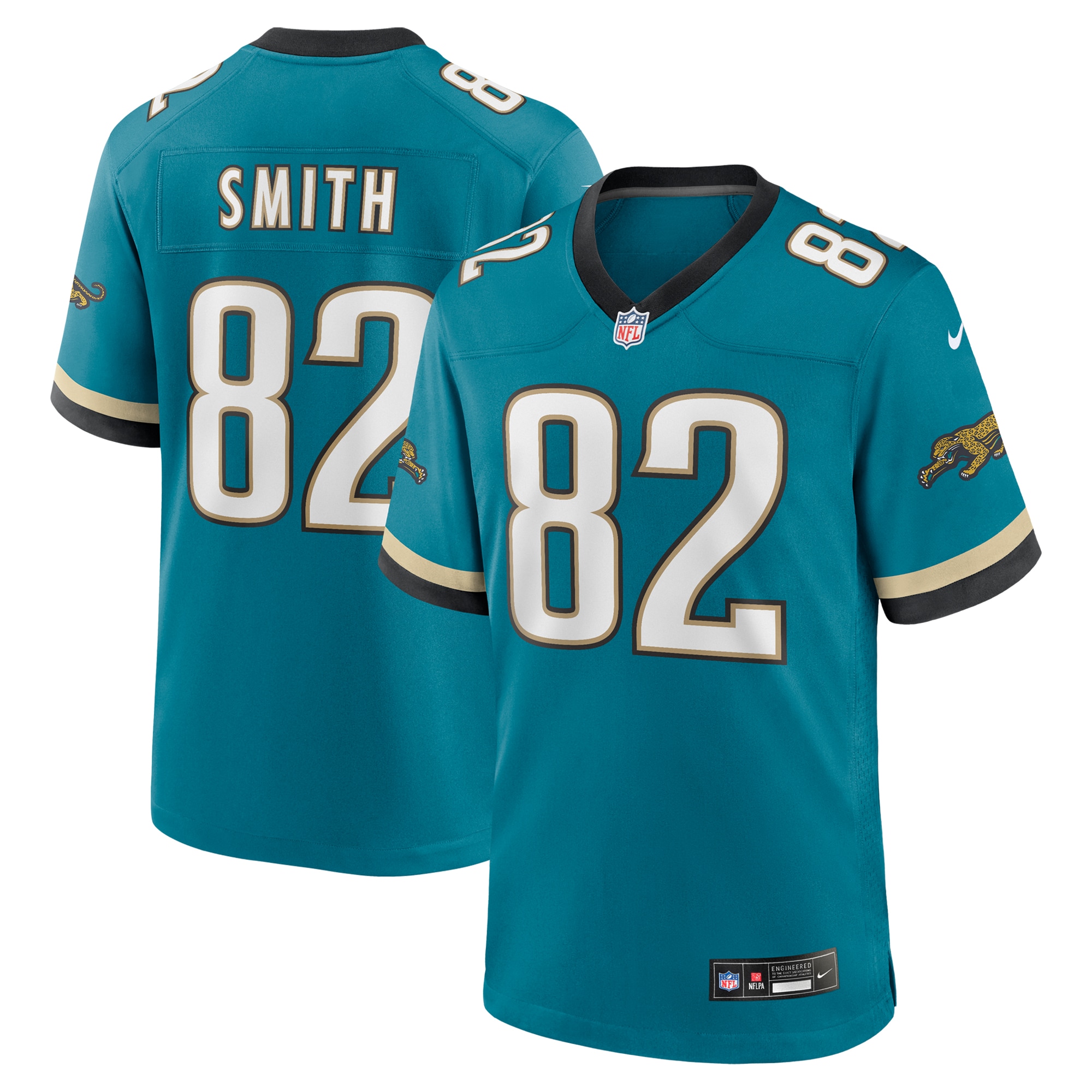 Men's Jacksonville Jaguars Jimmy Smith Teal Prowler Throwback Retired Player Game Jersey JS9772 nicesnker