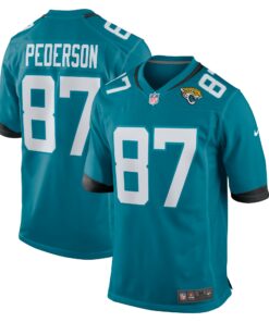 Men's Jacksonville Jaguars Josh Pederson Teal Team Game Jersey JS8639 nicesnker