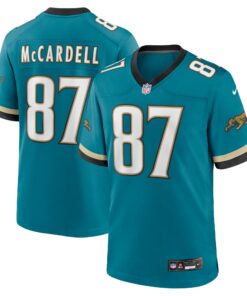 Men's Jacksonville Jaguars Keenan McCardell Teal Prowler Throwback Retired Player Game Jersey JS9191 nicesnker