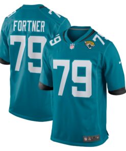 Men's Jacksonville Jaguars Luke Fortner Teal Game Jersey JS4883 nicesnker