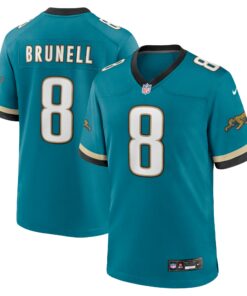 Men's Jacksonville Jaguars Mark Brunell Teal Prowler Throwback Retired Player Game Jersey JS8534 nicesnker
