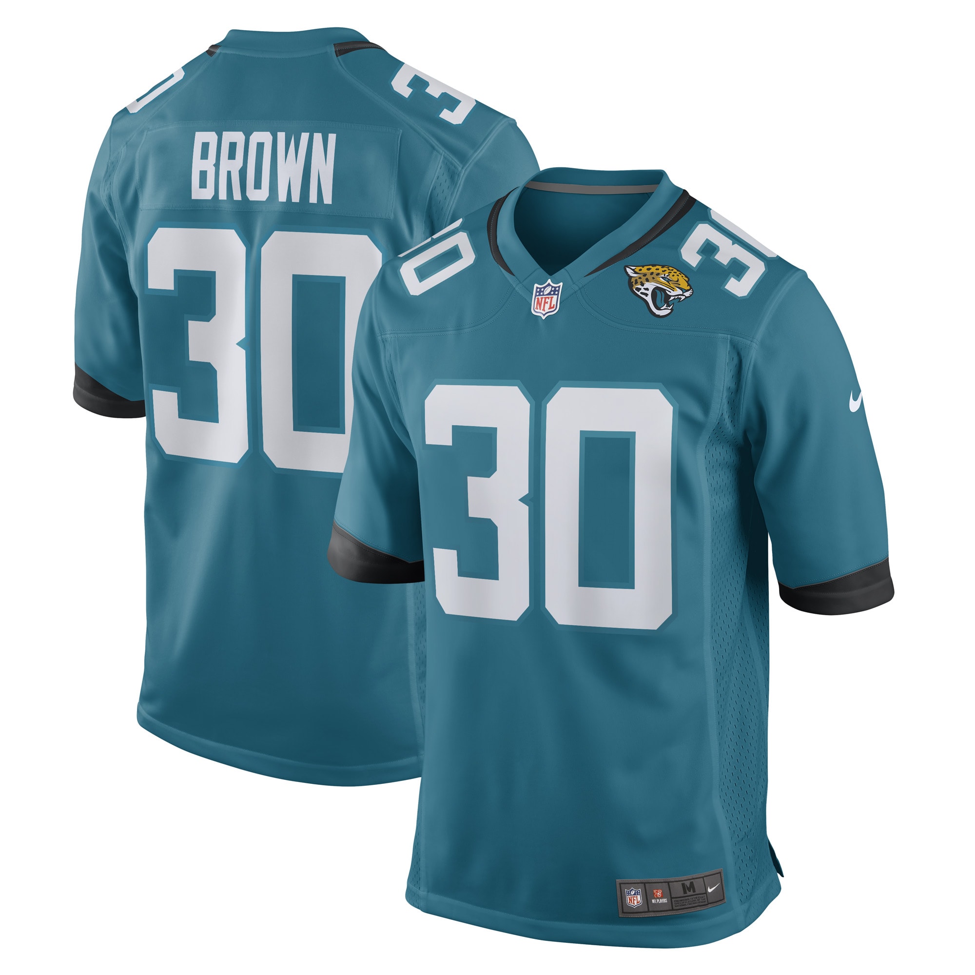 Men's Jacksonville Jaguars Montaric Brown Teal Game Player Jersey JS4162 nicesnker