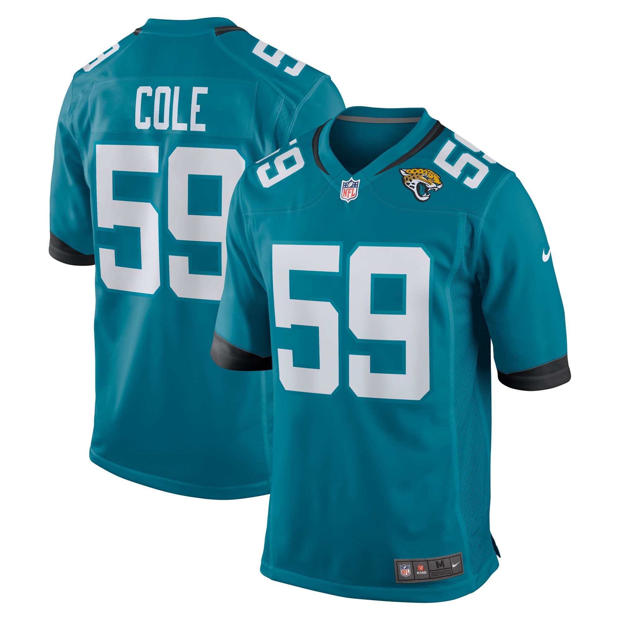 Men's Jacksonville Jaguars Myles Cole Teal Team Game Jersey JS9589 nicesnker