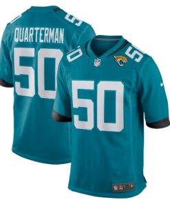 Men's Jacksonville Jaguars Shaquille Quarterman Teal Game Jersey JS6846 nicesnker