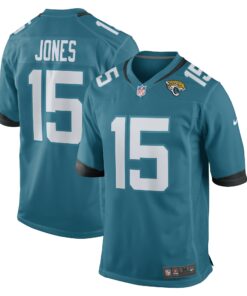 Men's Jacksonville Jaguars Tim Jones Teal Game Player Jersey JS2564 nicesnker