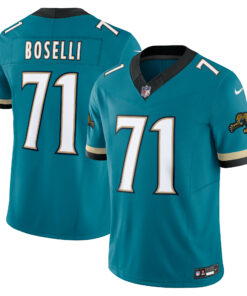 Men's Jacksonville Jaguars Tony Boselli Teal Prowler Throwback Vapor F.U.S.E. Limited Retired Player Jersey JS4188 nicesnker
