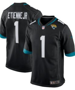 Men's Jacksonville Jaguars Travis Etienne Black Game Jersey JS4736 nicesnker