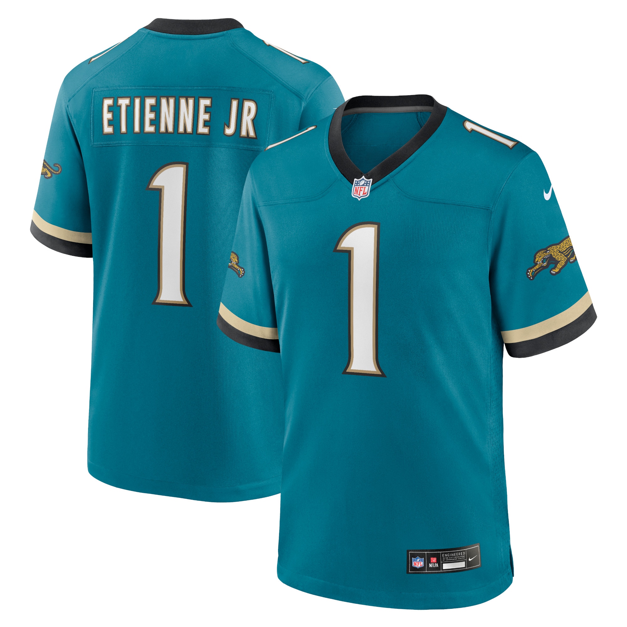 Men's Jacksonville Jaguars Travis Etienne Jr Teal Prowler Throwback Player Game Jersey JS5302 nicesnker