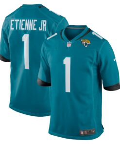 Men's Jacksonville Jaguars Travis Etienne Teal Game Jersey JS8118 nicesnker