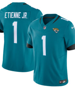 Men's Jacksonville Jaguars Travis Etienne Teal Vapor F.U.S.E. Limited Jersey JS5870 nicesnker