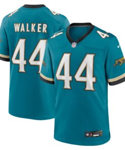 Men's Jacksonville Jaguars Travon Walker Teal Prowler Throwback Player Game Jersey JS8610 nicesnker