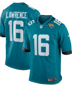 Men's Jacksonville Jaguars Trevor Lawrence Teal Home Game Jersey JS8624 nicesnker