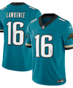 Men's Jacksonville Jaguars Trevor Lawrence Teal Prowler Throwback Vapor F.U.S.E. Limited Jersey JS7327 nicesnker