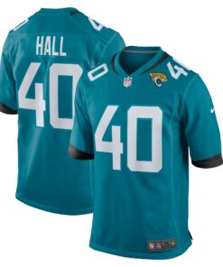 Men's Jacksonville Jaguars Tyler Hall Teal Team Game Jersey JS8770 nicesnker