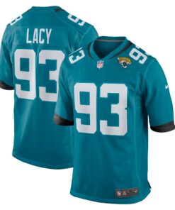 Men's Jacksonville Jaguars Tyler Lacy Teal Team Game Jersey JS5602 nicesnker